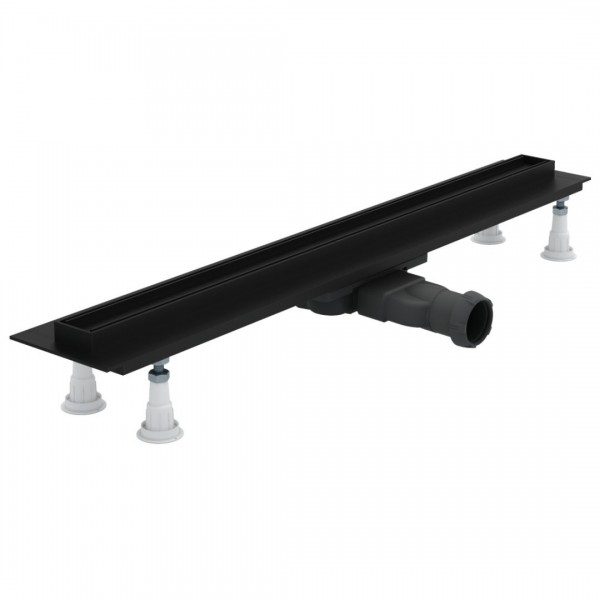Schedpol Slight Line Low odpływ liniowy 60 cm z rusztem do zabudowy czarny mat SOLPLB-60035LOW
