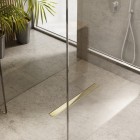 Schedpol Regular Line odpływ liniowy 100 cm z rusztem steel złoty mat SOLSTZ-100080