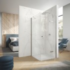 Hüppe Aura Pure drzwi prysznicowe 80 cm prawe srebrny połysk/szkło przezroczyste AP0102.069.322