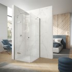 Hüppe Aura Pure drzwi prysznicowe 80 cm lewe srebrny połysk/szkło przezroczyste AP0002.069.322