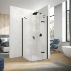 Hüppe Aura Pure drzwi prysznicowe 90 cm prawe czarny/szkło przezroczyste AP0103.123.322