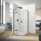 Hüppe Aura Pure drzwi prysznicowe 80 cm lewe czarny/szkło przezroczyste AP0002.123.322