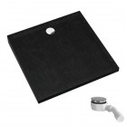 Schedpol Caspar New Black Stone brodzik kwadratowy 80x80 cm czarny 3.2830/C/ST