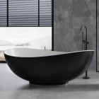 Besco Siya wanna wolnostojąca 172x100 cm biały/czarny WMD-172-SW