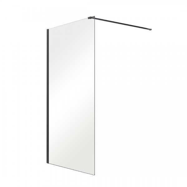 Besco Aveo Black ścianka wolnostojąca 130 cm Walk in czarny mat AVB-130-195C
