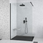 Besco Aveo Black ścianka wolnostojąca 130 cm Walk in czarny mat AVB-130-195C