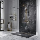 Besco Aveo Due Black ścianka wolnostojąca 130 cm Walk in ADB-130-195C