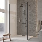 Besco Eco-N Black ścianka wolnostojąca 120 cm Walk in czarny mat ENB-120-195C