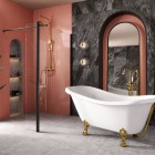 Besco Eco-N Black ścianka wolnostojąca 120 cm Walk in czarny mat ENB-120-195C