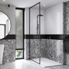 Besco Icon ścianka wolnostojąca 100 cm Walk in czarny mat IC-100-200C