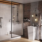 Besco Icon ścianka wolnostojąca 120 cm Walk in czarny mat IC-120-200C