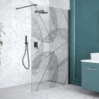 Besco Leafy ścianka wolnostojąca 110 cm Walk in czarny mat LF-110-200C