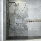 Besco Leafy ścianka wolnostojąca 110 cm Walk in czarny mat LF-110-200C