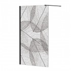 Besco Leafy ścianka wolnostojąca 120 cm Walk in czarny mat LF-120-200C