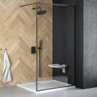 Besco Toca ścianka wolnostojąca 90 cm Walk in czarny mat TCB-90-190C