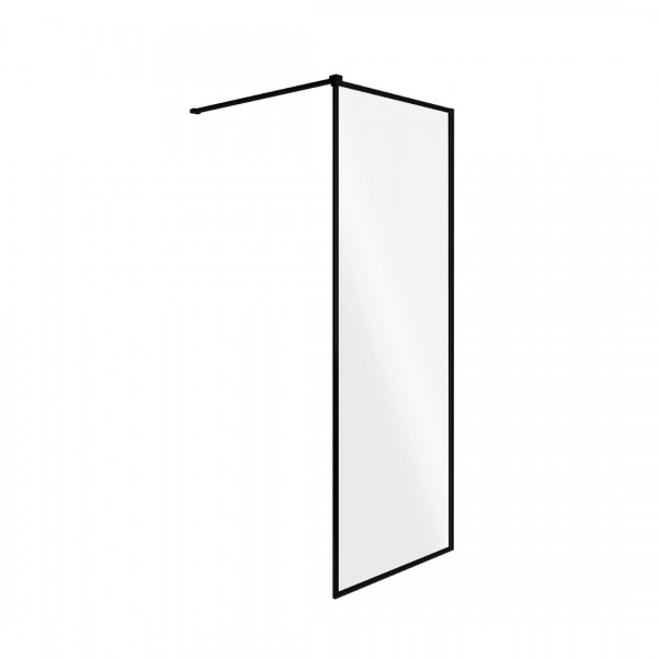 Besco Toca ścianka wolnostojąca 110 cm Walk in czarny mat TCB-110-190C
