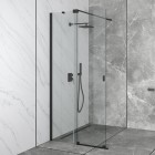 Besco Vayo Black ścianka wolnostojąca 100 cm Walk in czarny mat VYB-100-200C