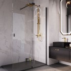 Besco Vayo Black ścianka wolnostojąca 120 cm Walk in czarny mat VYB-120-200C