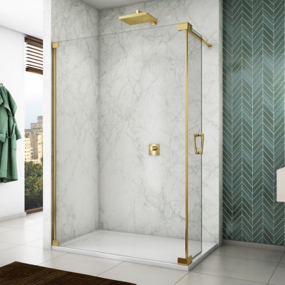 Sanswiss Cadura ścianka wolnostojąca Walk-in 100 cm lewa złoty CADUOG1001207