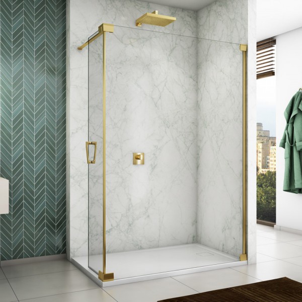 Sanswiss Cadura ścianka wolnostojąca Walk-in 120 cm prawa złoty CADUOD1201207