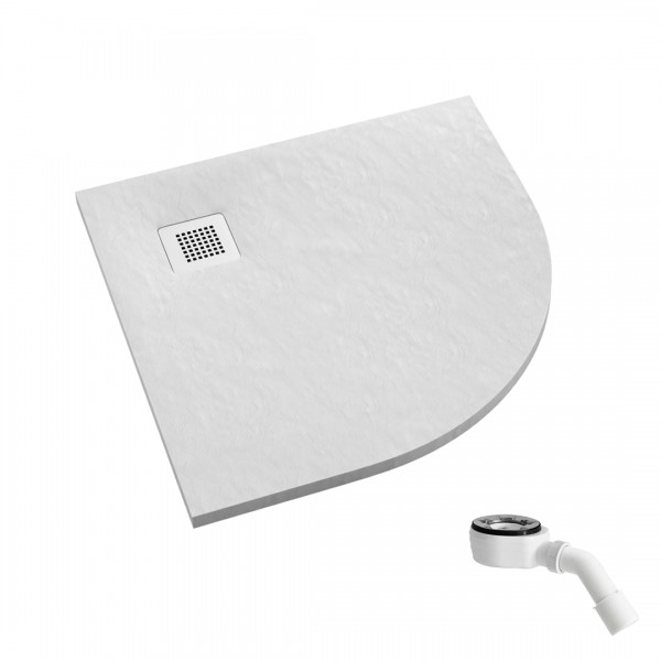 Schedpol Kalait White Stone brodzik półokrągły 90x90 cm 33104/B/ST-M2