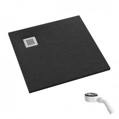 Schedpol Kalait Black Stone brodzik kwadratowy 90x90 cm 33101/C/ST-M2