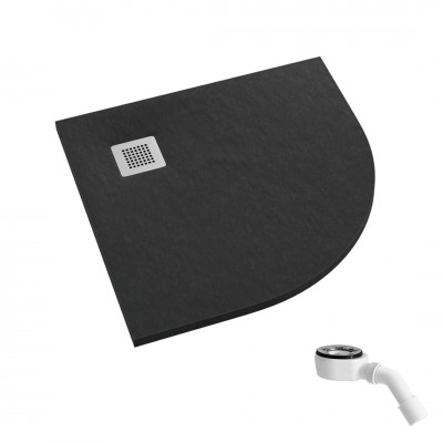 Schedpol Kalait Black Stone brodzik półokrągły 90x90 cm 33104/C/ST-M2