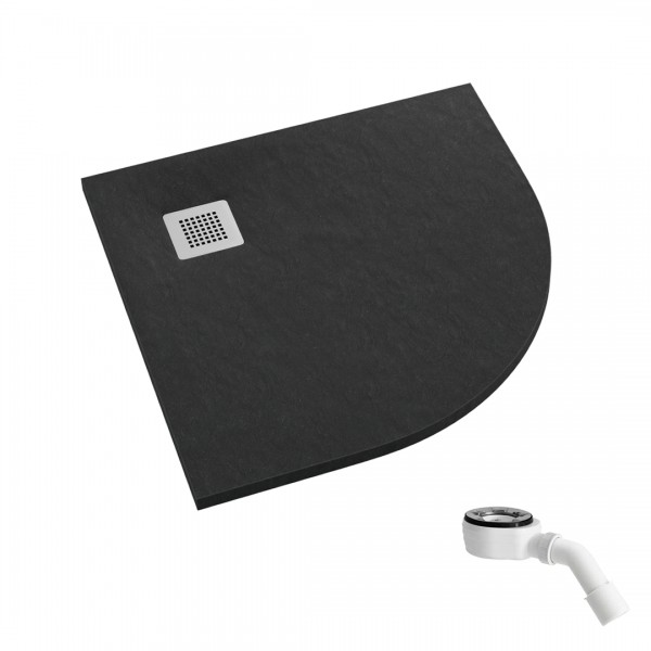 Schedpol Kalait Black Stone brodzik półokrągły 90x90 cm 33104/C/ST-M2