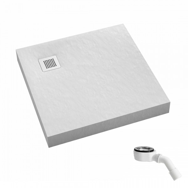 Schedpol New Horizons White Stone brodzik kwadratowy 100x100 cm 33302/B/ST-M2