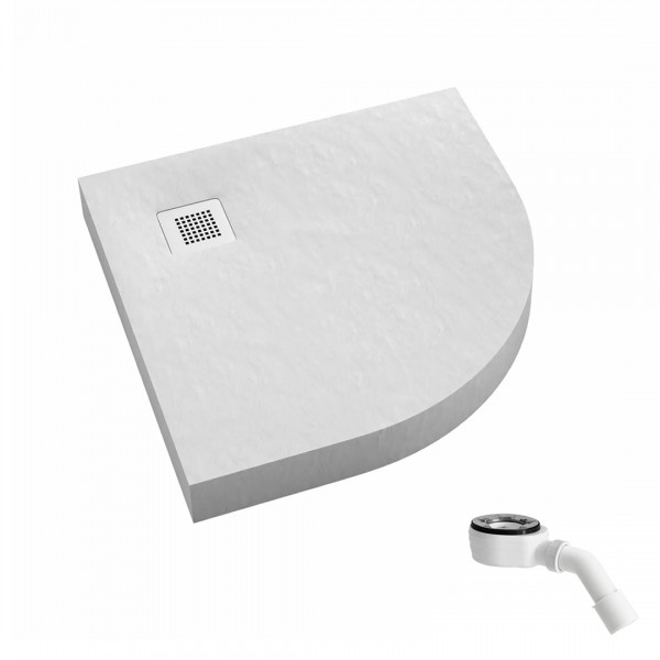 Schedpol New Horizons White Stone brodzik półokrągły 90x90 cm 33304/B/ST-M2