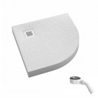 Schedpol New Horizons White Stone brodzik półokrągły 90x90 cm 33304/B/ST-M2