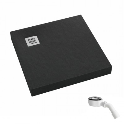 Schedpol New Horizons Black Stone brodzik kwadratowy 90x90 cm 33301/C/ST-M2