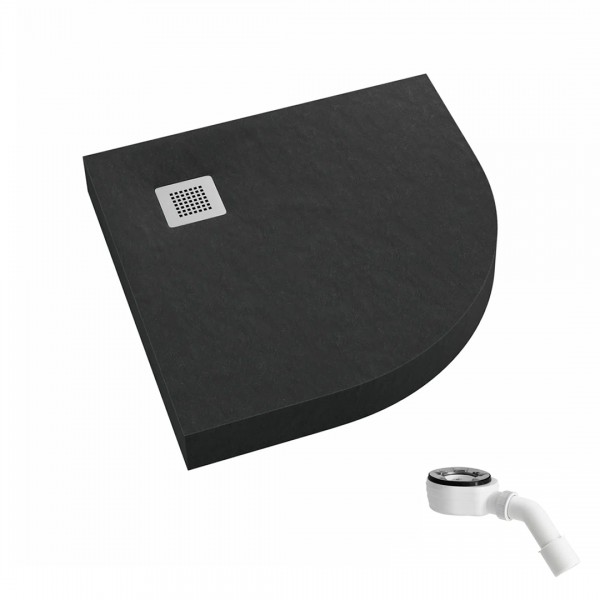 Schedpol New Horizons Black Stone brodzik półokrągły 90x90 cm 33304/C/ST-M2