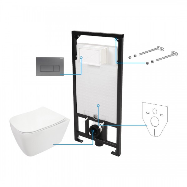 Deante Hiacynt New zestaw 6w1 przycisk titanium CDYT6ZPW