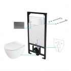 Deante Silia zestaw 6w1 przycisk titanium CDLT6ZPW