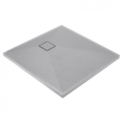 Deante Correo brodzik kwadratowy 80 cm szary metalik KQR_S42B