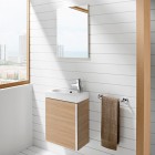Roca Mini zestaw łazienkowy szafka + umywalka 45x25 cm dąb tekstura A855873155