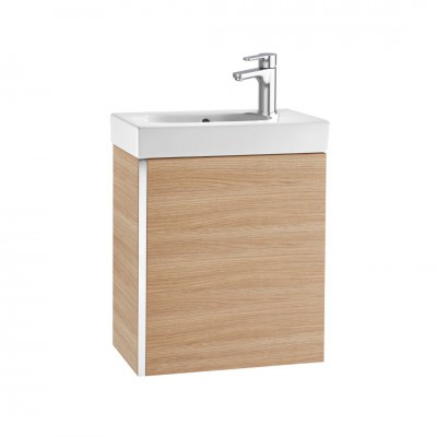 Roca Mini zestaw łazienkowy szafka + umywalka 45x25 cm dąb tekstura A855873155