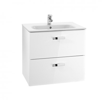 Roca Victoria Basic Unik zestaw łazienkowy 70 cm z szufladami biały połysk A855853806