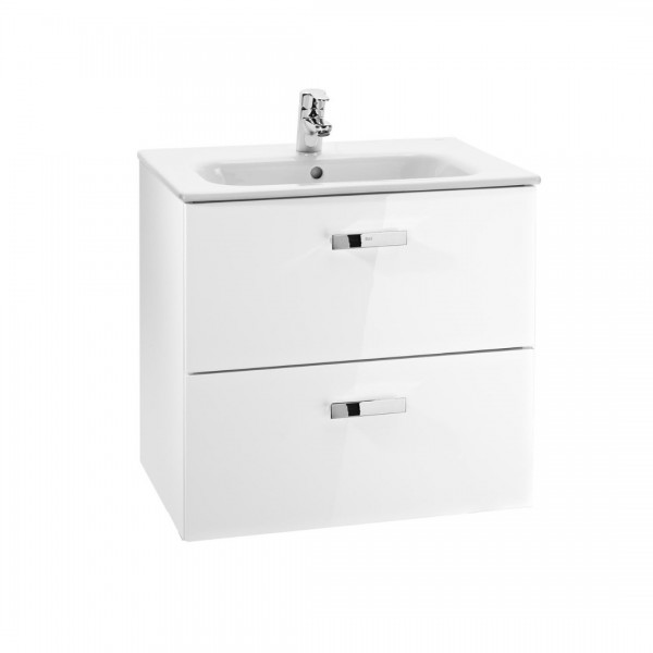 Roca Victoria Basic Unik zestaw łazienkowy 70 cm z szufladami biały połysk A855853806