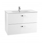 Roca Victoria Basic Unik zestaw łazienkowy 100 cm z szufladami biały połysk A855851806