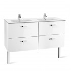 Roca Victoria Basic Unik zestaw łazienkowy 120 cm z szufladami biały połysk A855850806