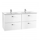 Roca Victoria Basic Unik zestaw łazienkowy 120 cm z szufladami biały połysk A855850806
