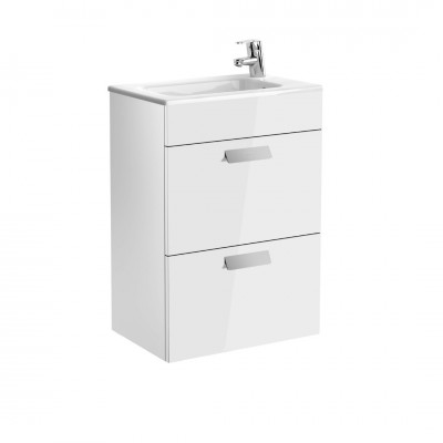 Roca Debba Unik zestaw łazienkowy 60 cm z 2 szufladami biały połysk A855905806