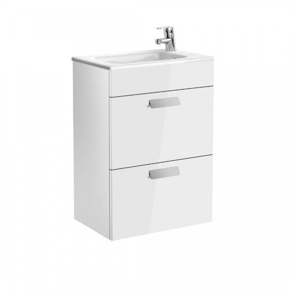 Roca Debba Unik zestaw łazienkowy 60 cm z 2 szufladami biały połysk A855905806