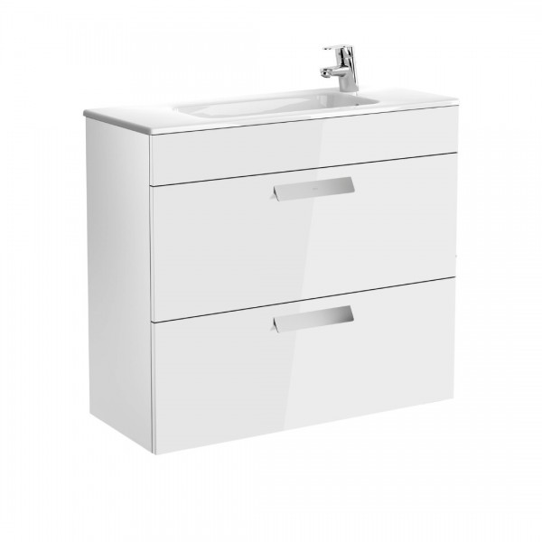 Roca Debba Unik zestaw łazienkowy 80 cm z 2 szufladami biały połysk A855907806