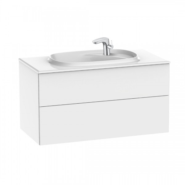 Roca Beyond Unik zestaw łazienkowy 100 cm z 2 szufladami biały połysk A851358806
