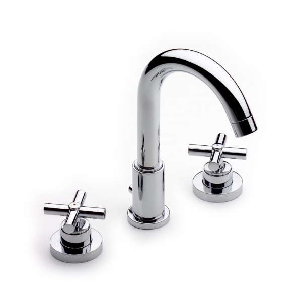 Roca Loft bateria umywalkowa 3 otworowa z korkiem chrom A5A4443C00