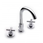 Roca Loft bateria umywalkowa 3 otworowa z korkiem chrom A5A4443C00