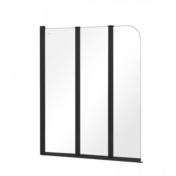 Besco Prime parawan nawannowy 120x140 cm czarny mat PNPB-3S